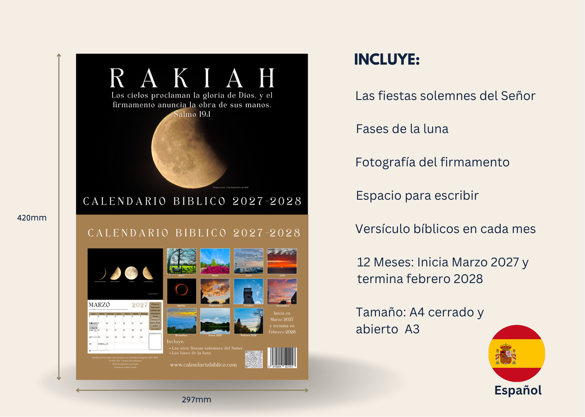 Resérvalo ahora - Calendario Biblico Rakiah 2027-2028