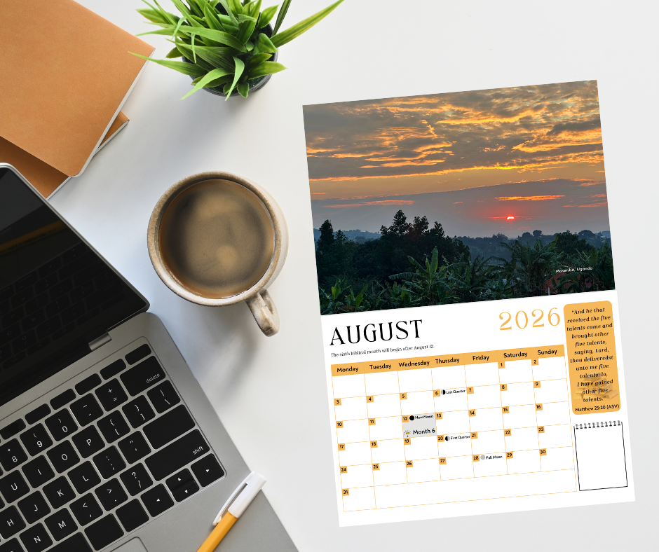 Rakiah Biblical Wall Calendar 2026–2027, The feasts of the LORD, Inspirational Photography & Monthly Scripture Verses